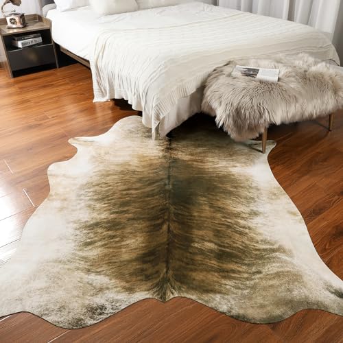 Western Faux Cowhide Rug (7' x 6'3" (7×6.2 ft) / Brown)