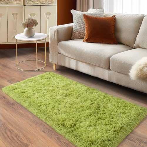 Soft Runner Rugs for Bedroom Hallways (2' x 4' (1 pc) / Grass Green)