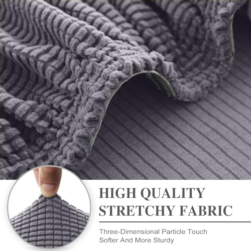 Couch Cushion Covers for Sectional Sofa L Shape Washable Separate Seat Chaise Couch Cover Stretch Sofa Slipcovers with 2 Pcs Pillowcases (Light Grey / Seat Only: 2 Seat + 1 Chaise)