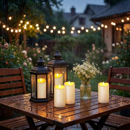 Waterproof Candles Outdoor (Ivory White / Set of 6)