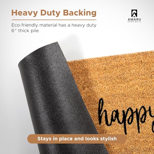 Coir Welcome Mat (Be Happy / 17x29)