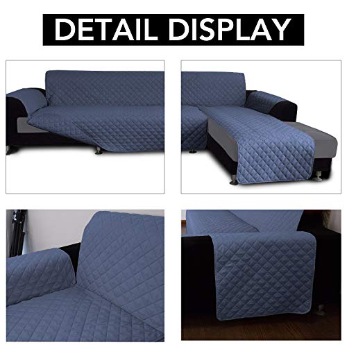 Reversible L Shape Sectional Couch Cover (Large / Dark Blue/Dark Blue)
