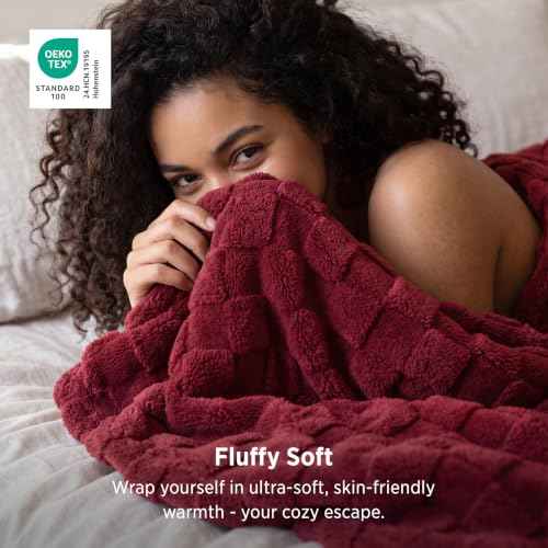 Checkered Soft Cozy Throw Blanket for Couch (Red / Throw (50" X 60"))
