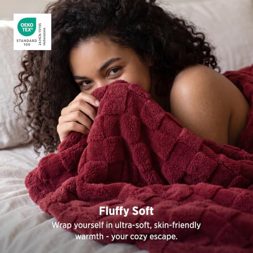 Checkered Soft Cozy Twin Blanket for Bed (Red / Twin (60" X 80"))