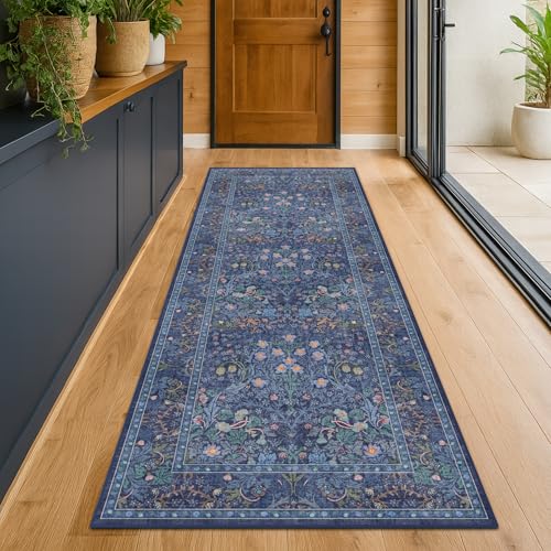 Dark Blue 3x10 Extra Long Wide Runner Rug for Hallway (Dark Blue / 3' x 10' (Runner))