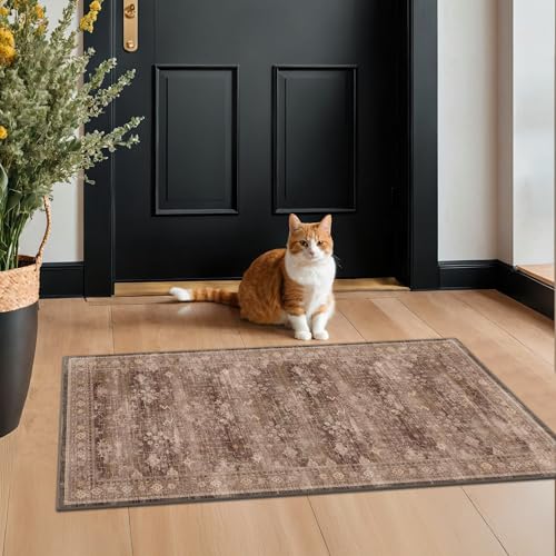 Brown 2x4 Entryway Runner Rugs (2' x 4' (Rectangular) / Brown)