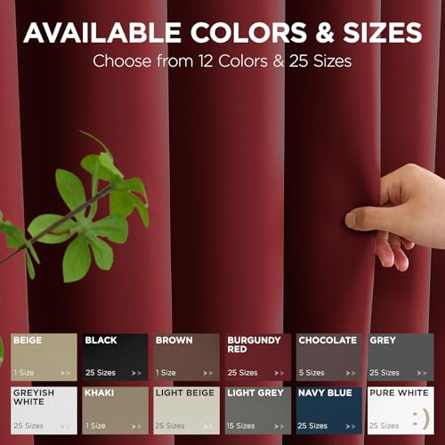 Door Curtain Blackout Curtains for Doorway Privacy Closet Drapes (Burgundy Red / 52"W x 90"L (Pack of 1))