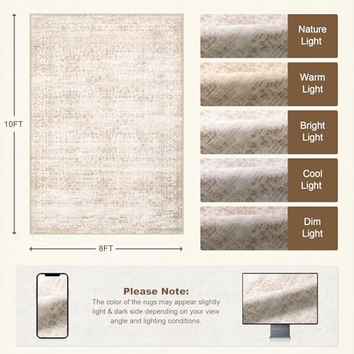 8x10 Area Rugs Living Room (Beige Brown / 8' x 10' (Rectangular))