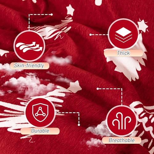71"X118" Loveseat Christmas Couch Cover (71" x 118" / 6# Christmas Red)