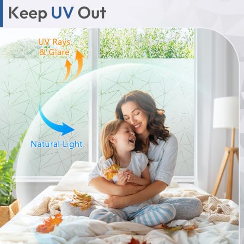 Static Cling Window Privacy Film (Frosted Triangle / 17.5" X 157.4")