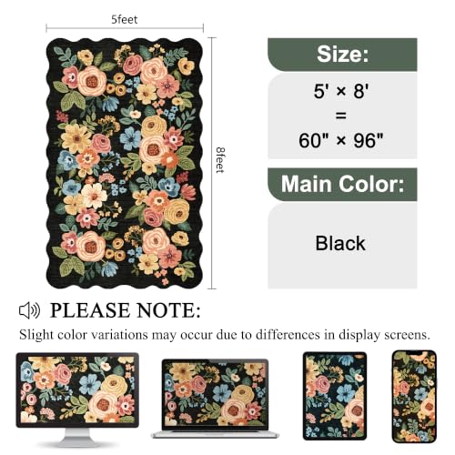 5x8 Washable Area Rug (Black (Big) / 5' x 8' (Rectangular))