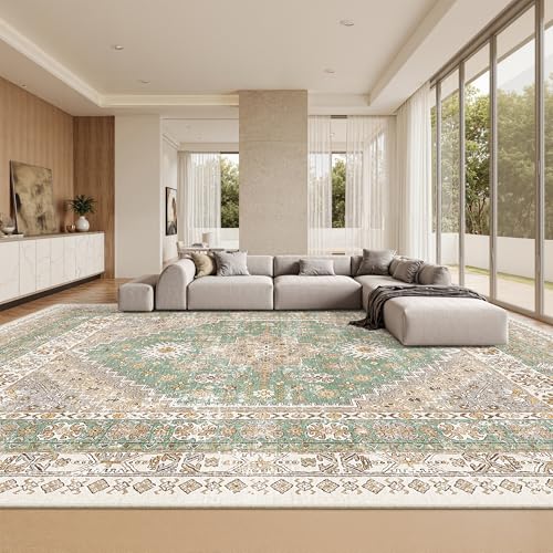 10x14 Area Rugs for Living Room (Green/Brown / 10' x 14' (Rectangular))