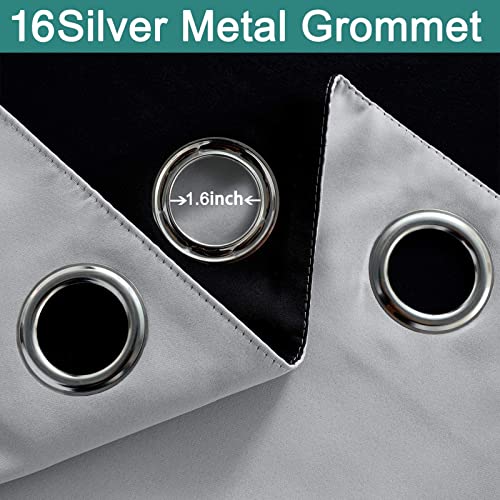 Light Grey Blackout Patio Door Curtain Panels W100 x L108 (100"W x 108"L (Pack of 1) / Light Grey)