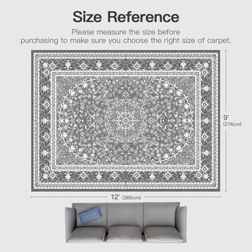 9x12 Area Rugs for Living Room (Oriental Light Grey / 9' X 12' (Rectangular))