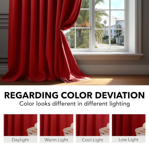 Blackout Curtains for Bedroom (Red / 52"W x 45"L (Pack of 2))