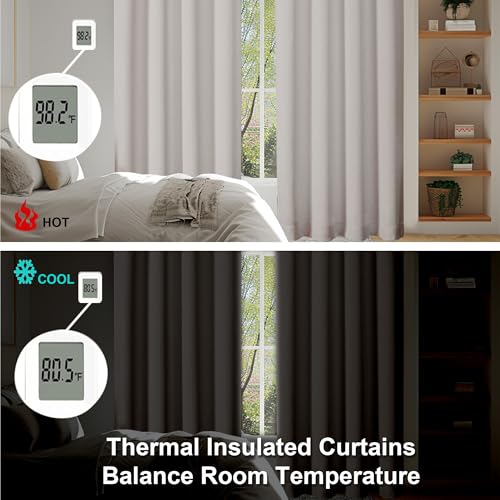 Natural Blackout Curtains for Bedroom 102 Inches Long 2 Panels (Natural / 50"W x 102"L (Pack of 2))