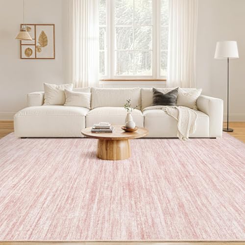 Boho 5x7 Area Rug Living Room Rugs Machine Washable Pink (A-pink / 5' x 7' (Rectangular))