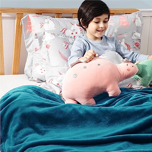 GentleSoft Bedding Fleece Blanket for Girls and Boys (Teal Blue / Kids (43" x 55"))
