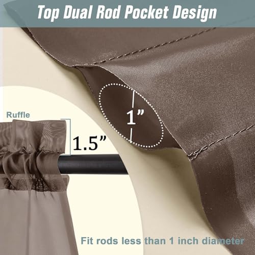 Chocolate Sheer Curtains for Window 72 inches Long 2 Panels Set (42"W x 72"L (Pack of 2) / Chocolate)