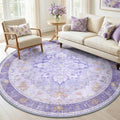 Washable Area Rug (Purple / 6' (Round))