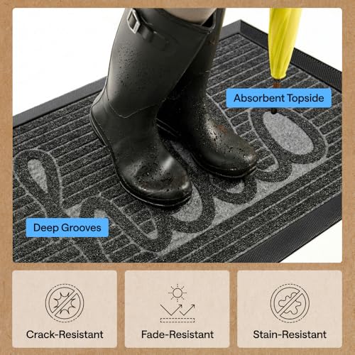 WeatherMAX Door Mat (Charcoal Hello / 35" x 23")