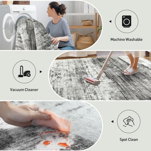 4x6 Area Rugs for Living Room (Black/Grey / 4' x 6' (Rectangular))