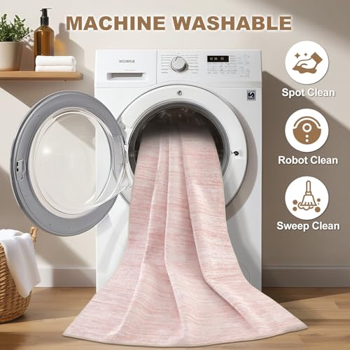 Boho 5x7 Area Rug Living Room Rugs Machine Washable Pink (A-pink / 5' x 7' (Rectangular))