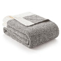 Grey Throw Super Soft Warm Oversized Fuzzy Plush Blanket (Heather Dark Grey / Throw-XL (50"x70"))