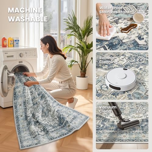 10x14 Area Rugs for Living Room (Blue/Ivory / 10' x 14' (Rectangular))