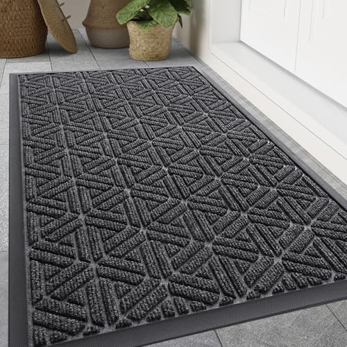 Front Door Mat Outside Entrance (Grey / 47" X 32")