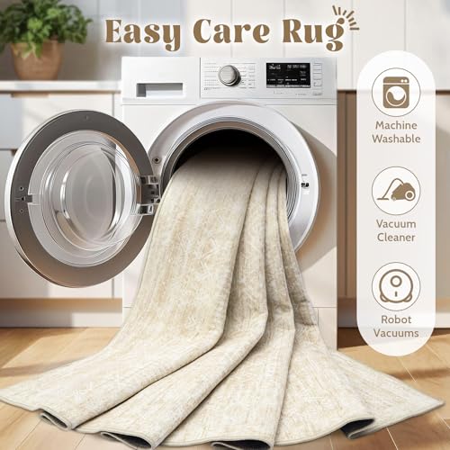 2x8 Washable Runner Rug (Beige / 2' x 8' (Rectangular))