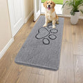 Dog Door Mat for Muddy Paws (45"X27" / Grey and Black)
