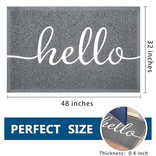 Funny Hello Mats Outdoor (4' x 2'8" / Grey Hello)