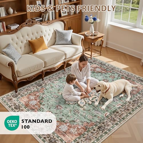 3x5 Area Rugs Living Room (Brown Green / 3' x 5' (Rectangular))