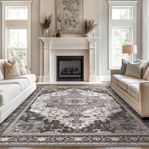 Dark Grey Rug 8x10 Area Rugs for Bedroom (Area Dark Grey / 8' x 10' (Rectangular))