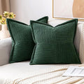 Decorative Throw Pillow Covers for Couch 20x20 Inch Dark Green (Dark Green / 20" x 20" (Pack of 2))
