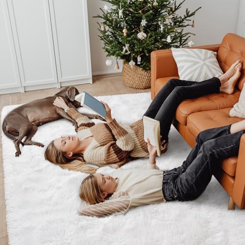 Soft Area Rugs for Bedroom Living Room Plush Fluffy Rug 9x12 (Cream / 9' x 12' (Rectangular))