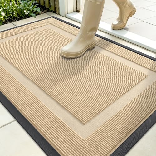 Front Door Mat Outside 35x23 (Beige / 35" x 23")