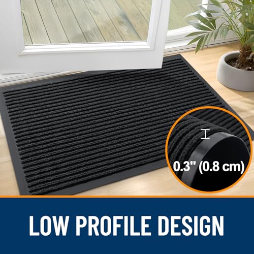 2 Pack Front Door Mats 59x23 (Black / 59" x 23")