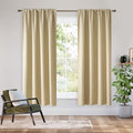 Bedroom Blackout Curtains 63 inches Long (100% Blackout - Biscotti Beige / 42"W x 63"L (Pack of 2))