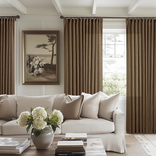 Extra Wide 84 Inch Long Pleated Curtains 70 Inch Wide Dutch Cocoa (Dutch Cocoa / 70"W x 84"L (Pack of 1))