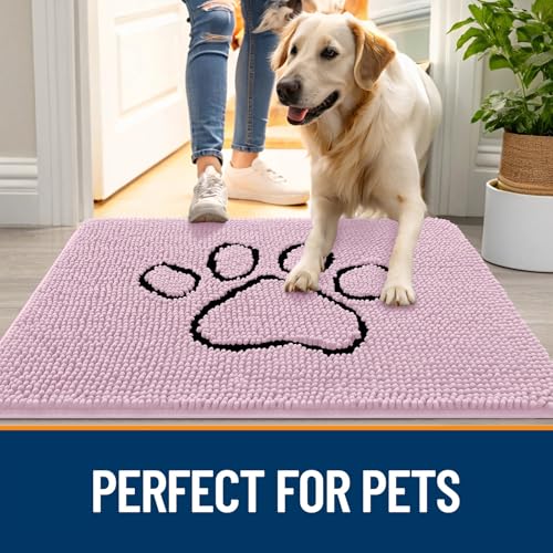 Dog Door Mat for Muddy Paws 36x24 (Dusty Rose / 36" X 24")