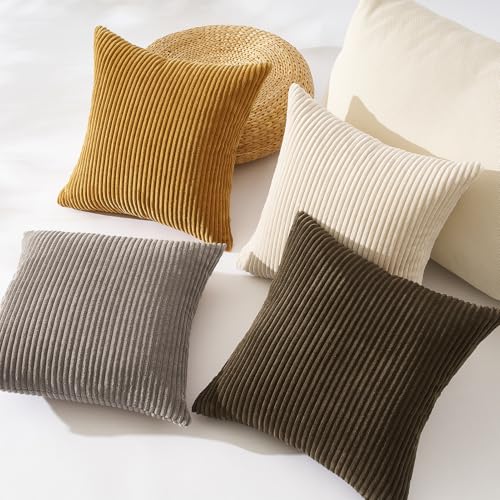 Decorative Brown Throw Pillow Covers Cushion Cases (Brown / 22" x 22" (Pack of 4))