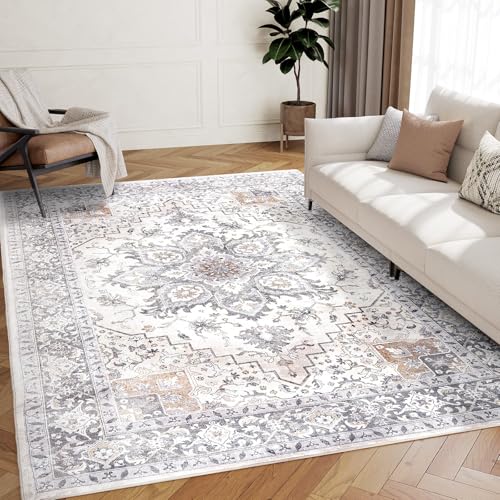 Amada 5x7 Washable Area Rug for Living Room (5' x 7' (Rectangular) / Taupe)