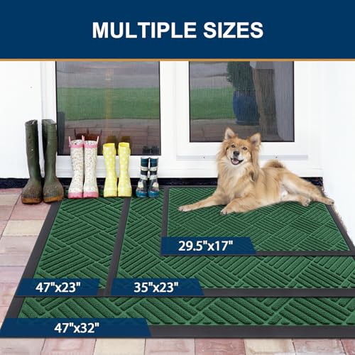 Front Door Mat Outside Entrance (Green / 47" X 23")