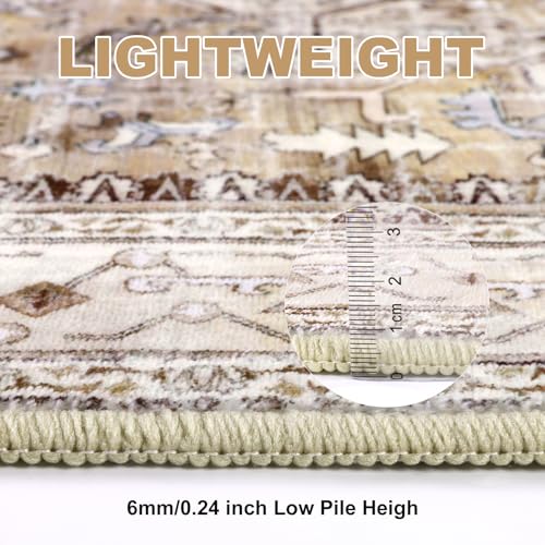 Area Rug 5x7 Non (5' x 7' (Rectangular) / Beige Brown)