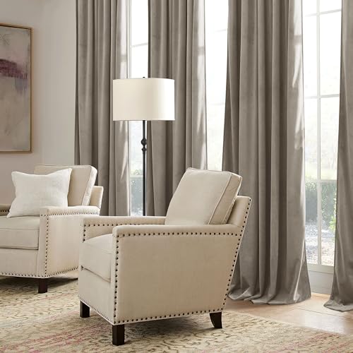 Blush Velvet Curtains 96 inches for Bedroom Living Room (Taupe / 52"W x 96"L (Pack of 2))
