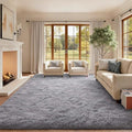 8x10 Ft Extra Large Shag Rugs for Living Room (Ec Light Grey / 8' X 10' (Rectangular))