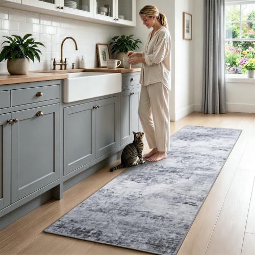 Washable 2x8 Non (Light Neutral Gray / 2' x 8' (Rectangular))