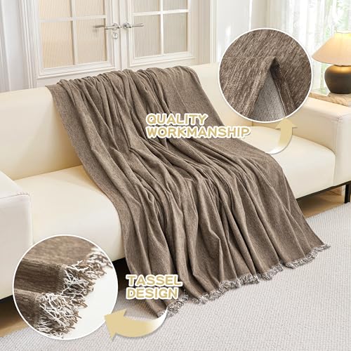 Couch Cover for Dogs Washable Couch Covers Couch Covers for Sofa Couch Cover 2 Cushion Sofa Non Slip Dogs Furniture Protector with Tassels Chenille Sofa Covers for Pets (71" x 102" / Sand)